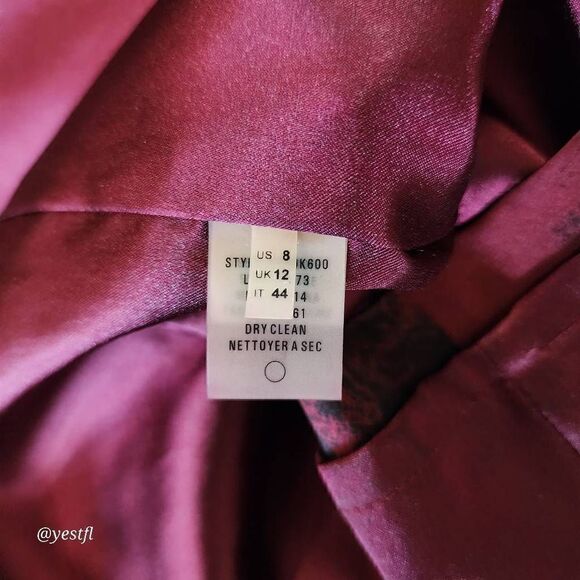 Elie Tahari belted red cap sleeve silk dress 8 - Picture 5 of 6